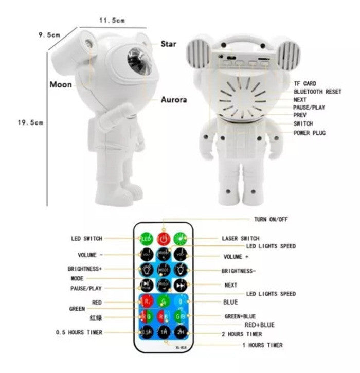 PROYECTOR Y PARLANTE ASTRONAUTA